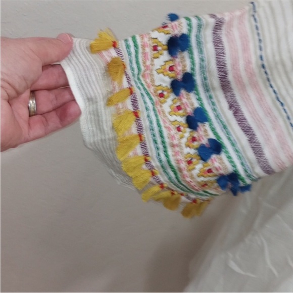Anthropologie Vineet Bahl Kiera Embroidered Boho Peasant Blouse XS - Runs Large - Picture 8 of 13